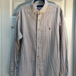 MENS POLO RALPH LAUREN MULTI PLAID LONG SLEEVE BUTTON UP COTTON SHIRT XL